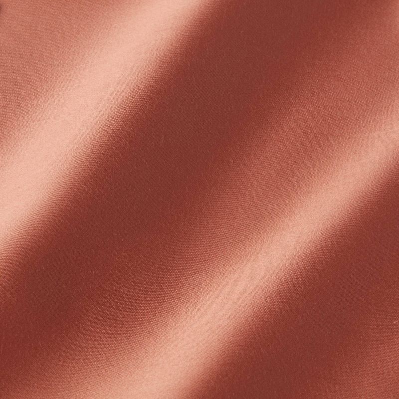 slide 4 of 5, Queen Solid Performance 400 Thread Count Sheet Set Rust - Threshold™: Cotton Woven, Includes 2 Pillowcases & Fitted Sheet, 1 ct