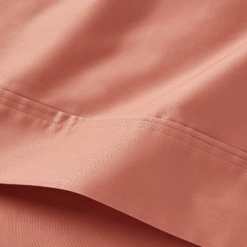 slide 3 of 4, Standard Solid Performance 400 Thread Count Pillowcase Set Rust - Threshold™: Cotton Sateen, Machine Washable, OEKO-TEX Certified, 1 ct