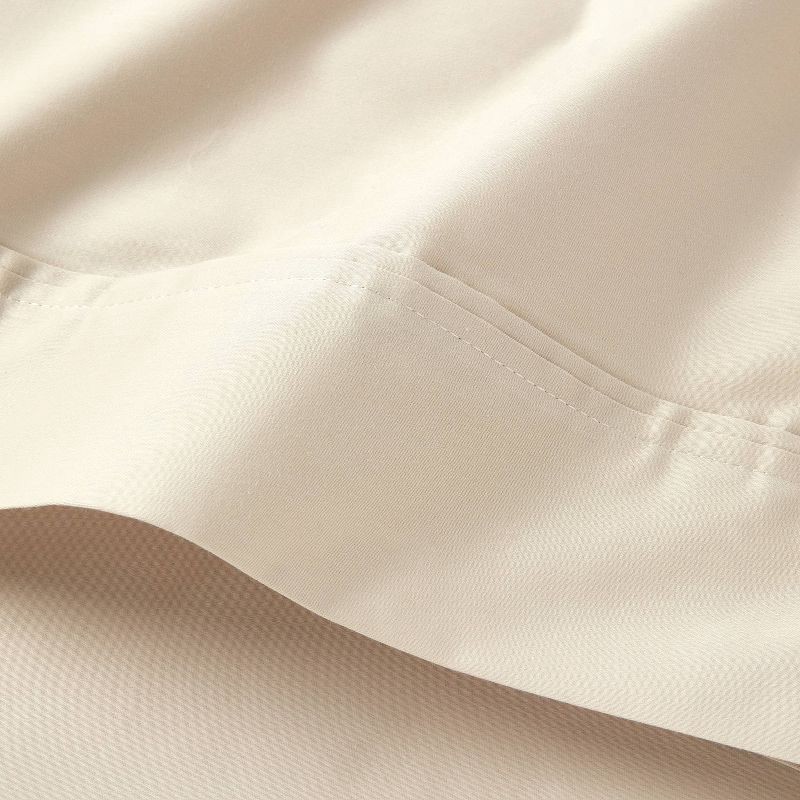 slide 3 of 4, Queen Solid Performance 400 Thread Count Sheet Set True Khaki - Threshold™: Cotton Woven, Includes 2 Pillowcases & Fitted Sheet, 1 ct