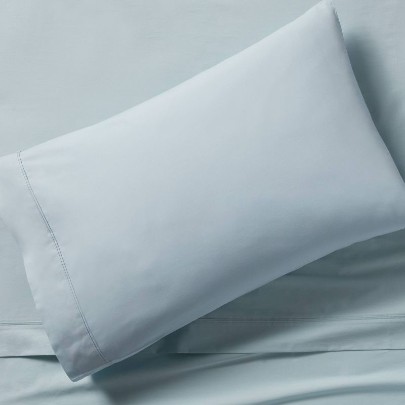 slide 2 of 4, Standard 300 Thread Count Ultra Soft Pillowcase Set Light Blue - Threshold, 1 ct