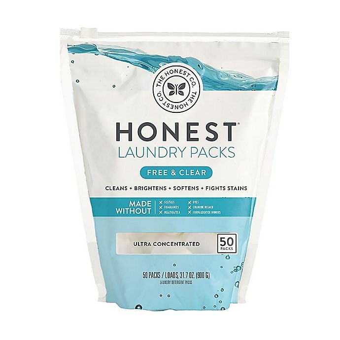 slide 1 of 1, The Honest Company Honest Free & Clear Laundry Packs, 50 ct