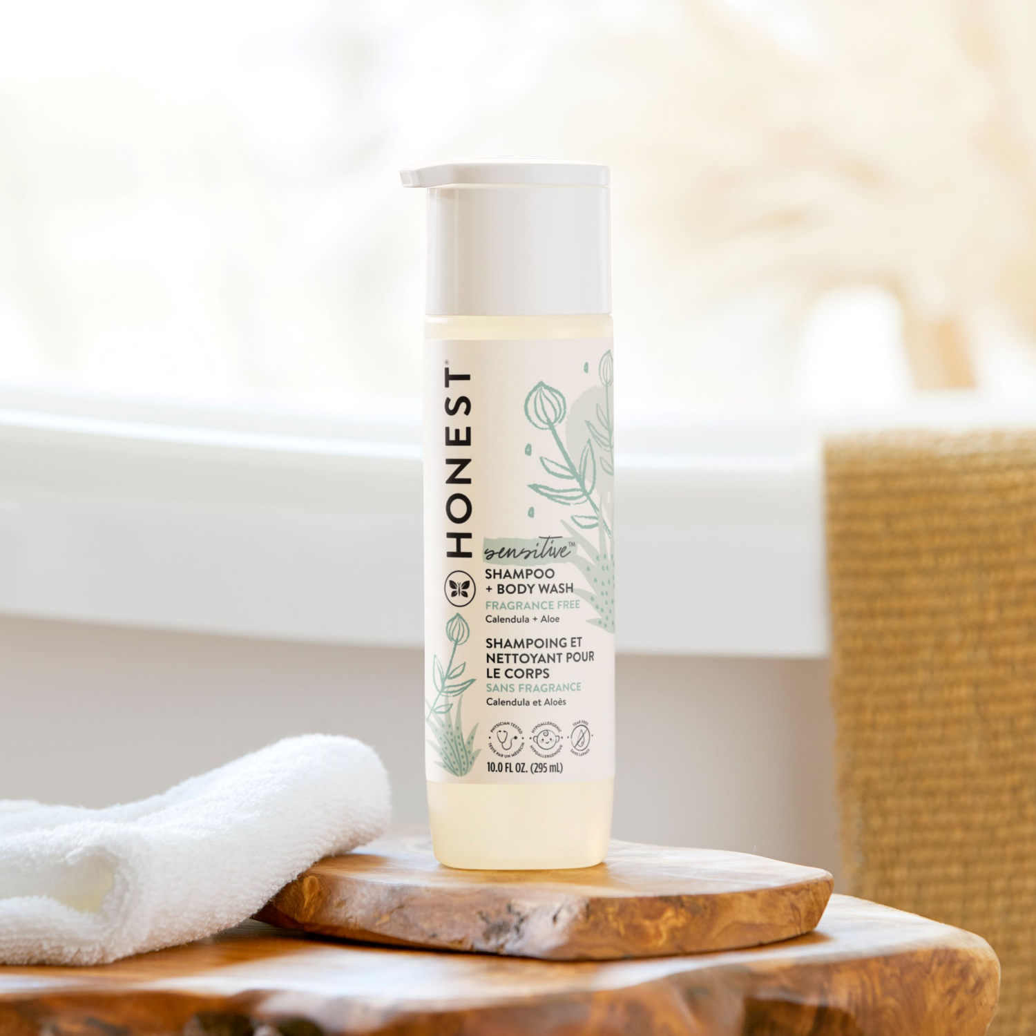 slide 2 of 8, Honest Sensitive Fragrance Free Shampoo + Body Wash 10.0 fl oz, 10 fl oz