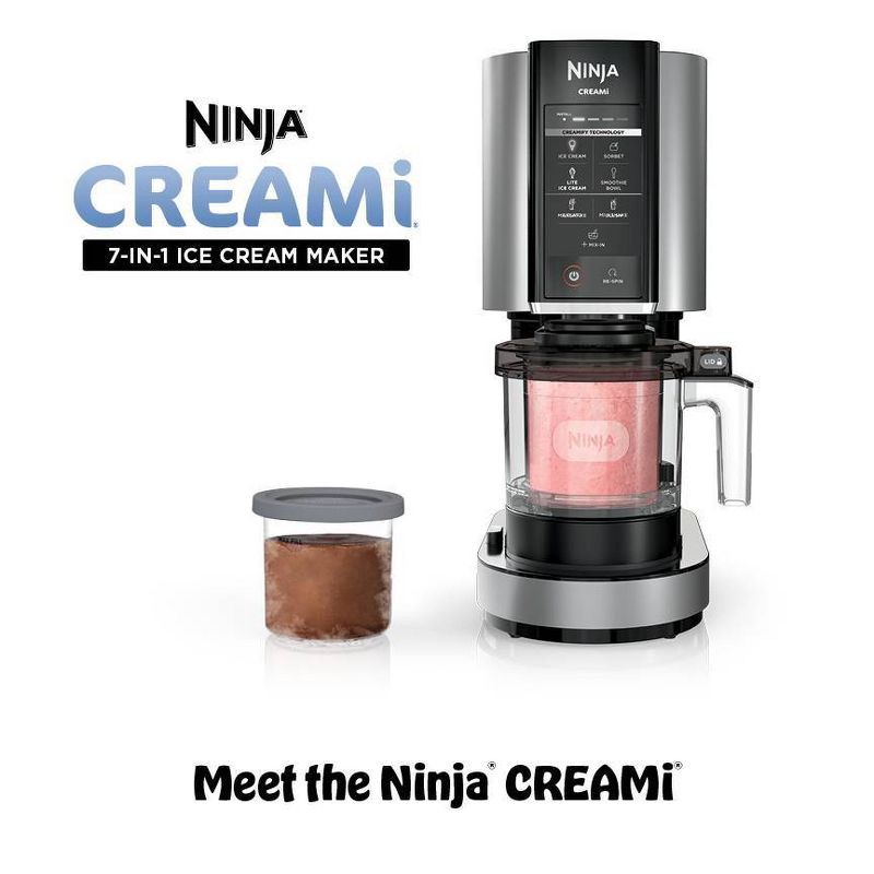 slide 2 of 15, Ninja 0.5qt CREAMi Stainless Steel Ice Cream, Gelato and Sorbet Maker, 7 One-Touch Programs NC301: Soft Serve, 800W, Dishwasher-Safe, 1/2 qt