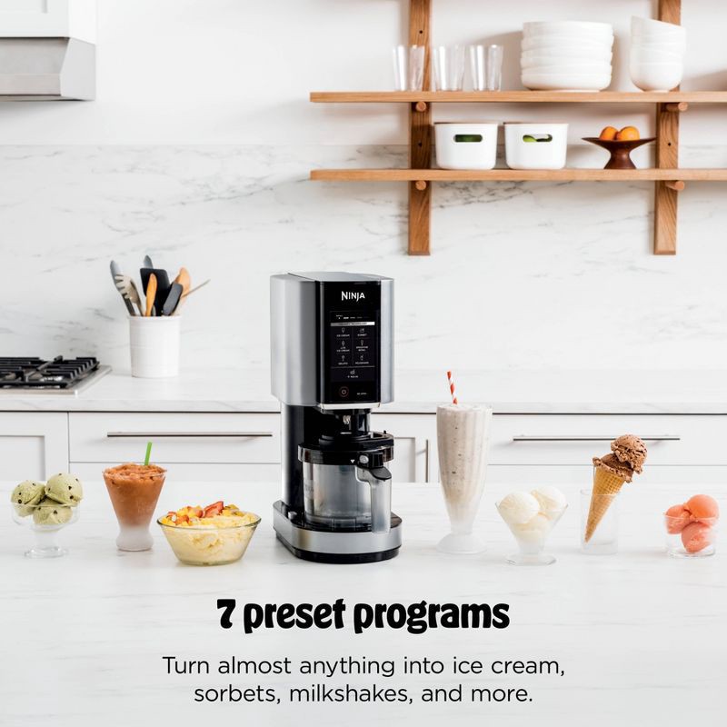 slide 3 of 15, Ninja 0.5qt CREAMi Stainless Steel Ice Cream, Gelato and Sorbet Maker, 7 One-Touch Programs NC301: Soft Serve, 800W, Dishwasher-Safe, 1/2 qt