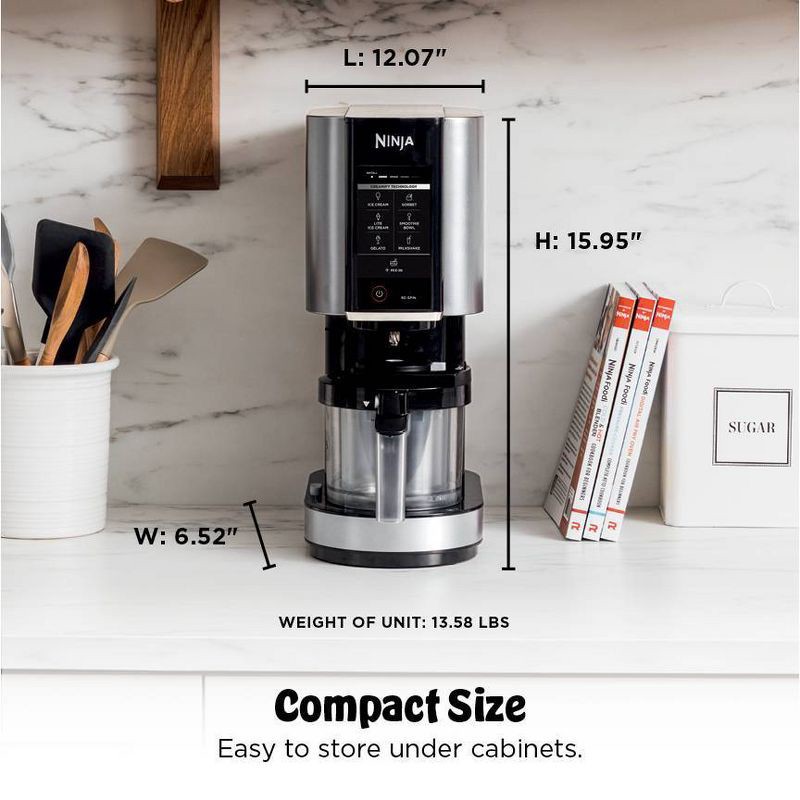 slide 13 of 15, Ninja 0.5qt CREAMi Stainless Steel Ice Cream, Gelato and Sorbet Maker, 7 One-Touch Programs NC301: Soft Serve, 800W, Dishwasher-Safe, 1/2 qt