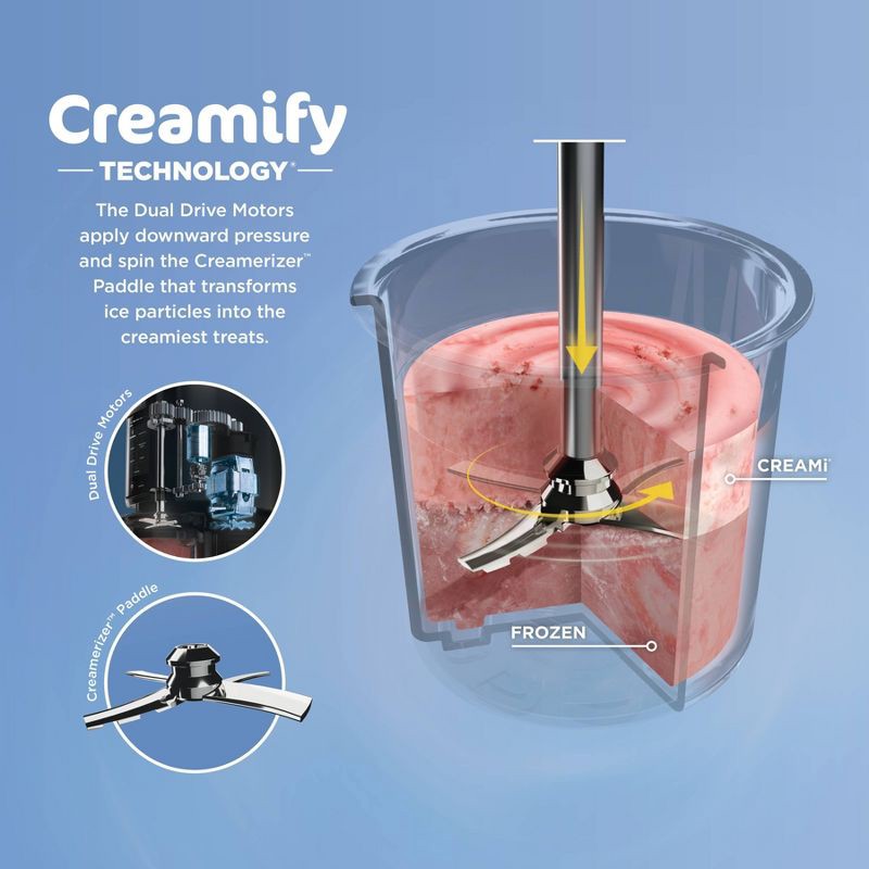 slide 4 of 15, Ninja 0.5qt CREAMi Stainless Steel Ice Cream, Gelato and Sorbet Maker, 7 One-Touch Programs NC301: Soft Serve, 800W, Dishwasher-Safe, 1/2 qt