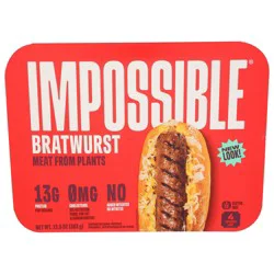 Impossible Bratwurst Sausage Links Made From Plants, 4 Pack, 13.5 Oz