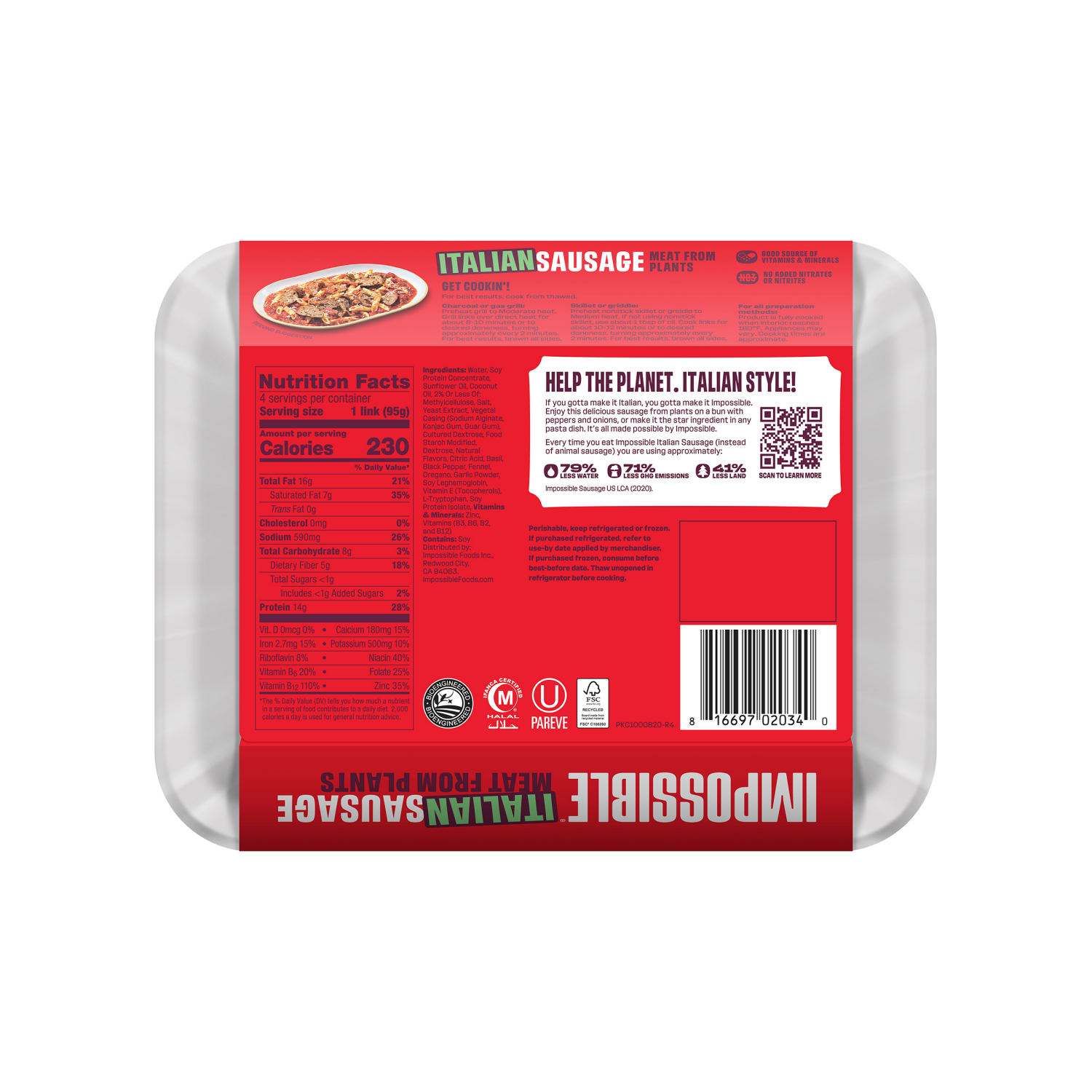 slide 2 of 2, Impossible™ Sausage Made From Plants, Italian, 4 Links, 13.5 oz, 13.5 oz