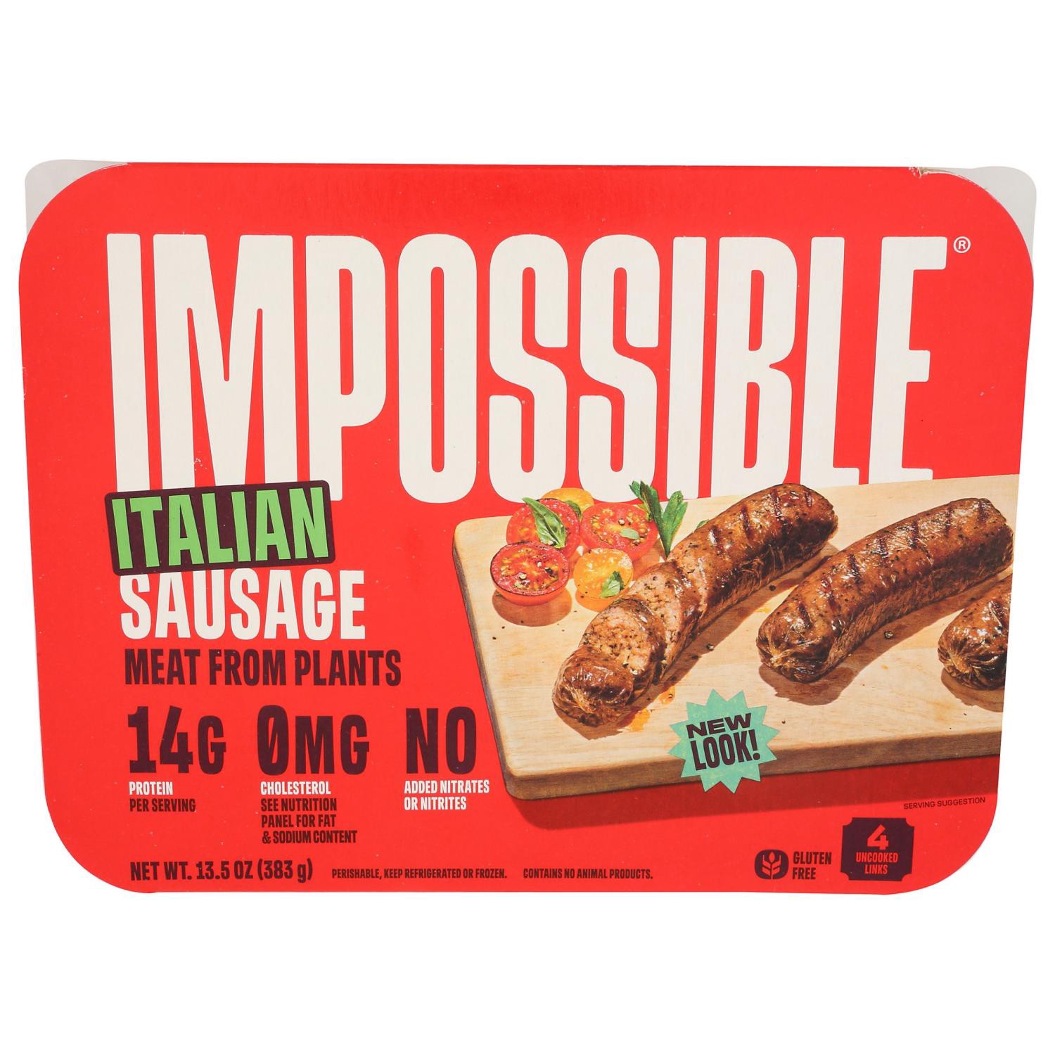 slide 1 of 2, Impossible Sausage Made From Plants, Italian, 4 Pack, 13.5 Oz, 4 ct; 13.5 oz