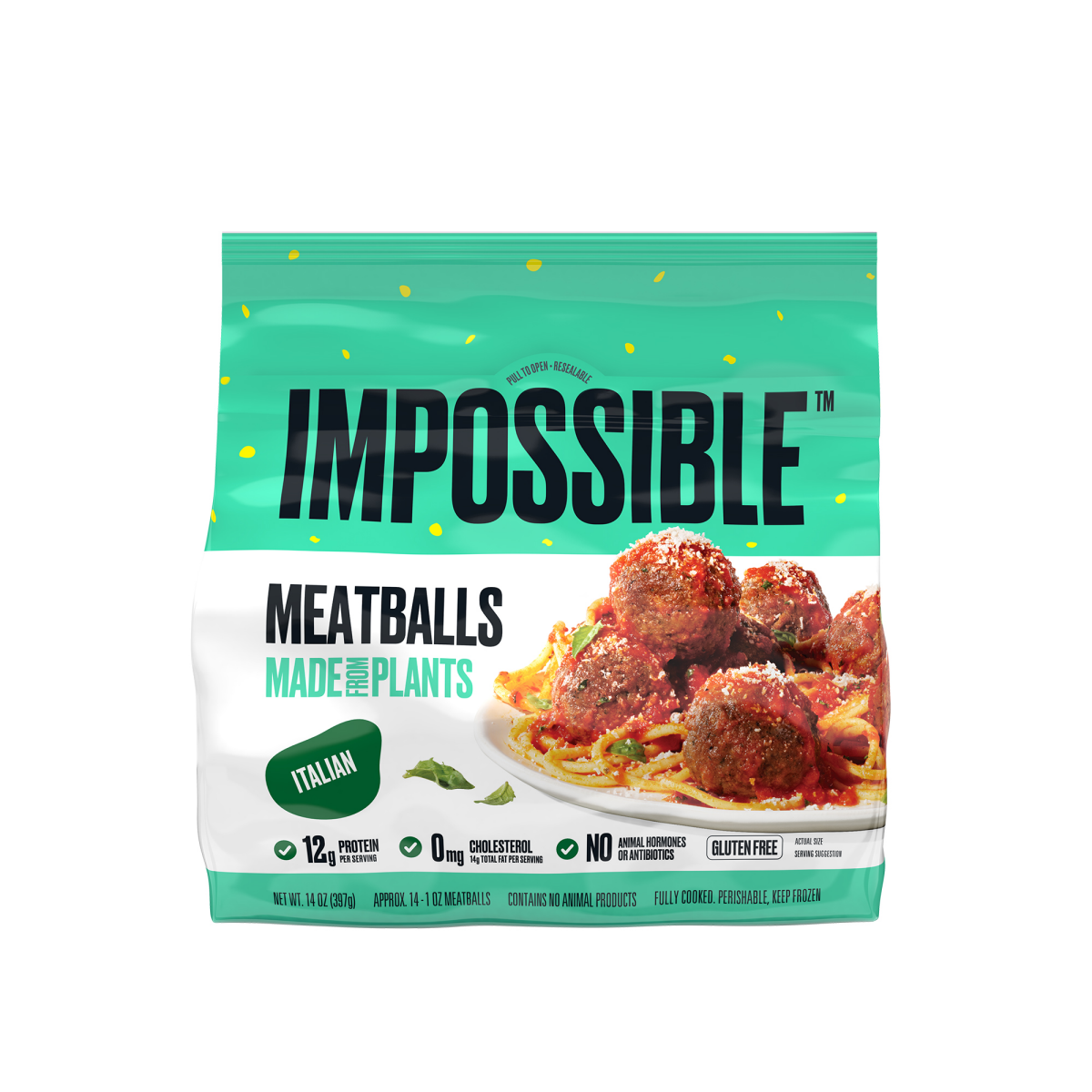 slide 1 of 5, IMPOSSIBLE ITALIAN MEATBALLS 14 OZ, 14 oz