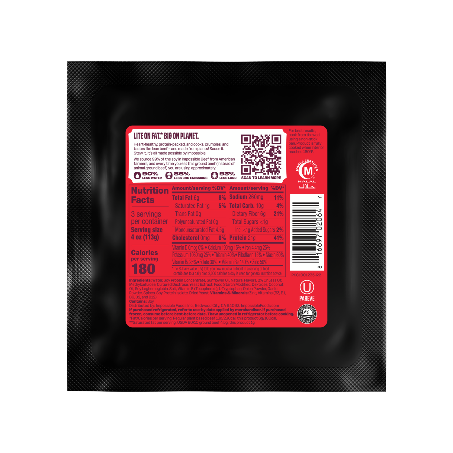 slide 2 of 3, Impossible™ Lite Ground Beef Meat From Plants, 12 oz