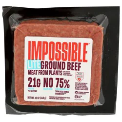 Impossible Ground Beef Lite Brick, Made From Plants, 12 Oz