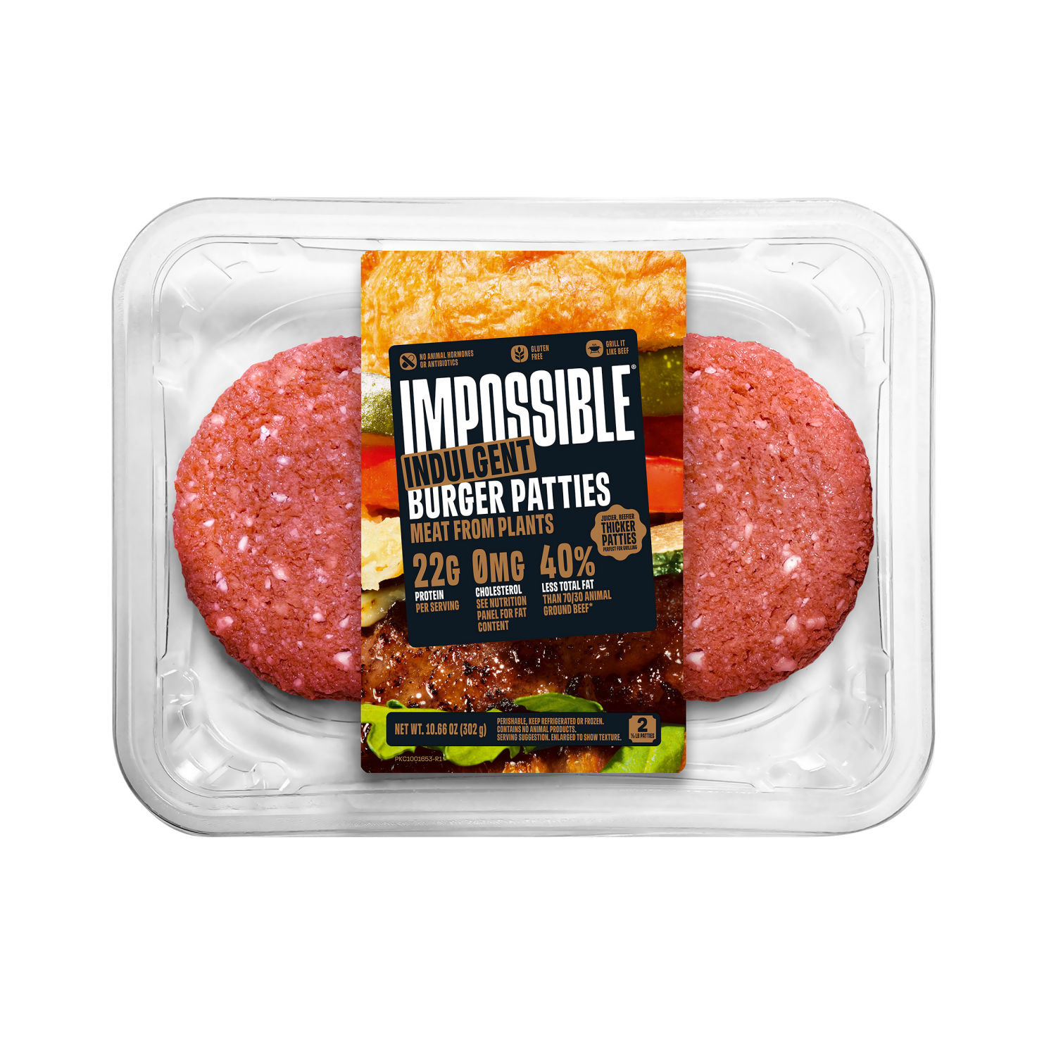 slide 1 of 2, Impossible Plant-based burger patties, 10.66 oz