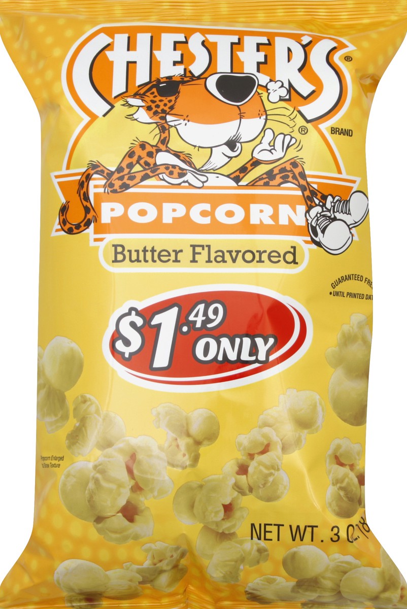 slide 5 of 6, Chester's Popcorn Butter Flavored, 3 oz