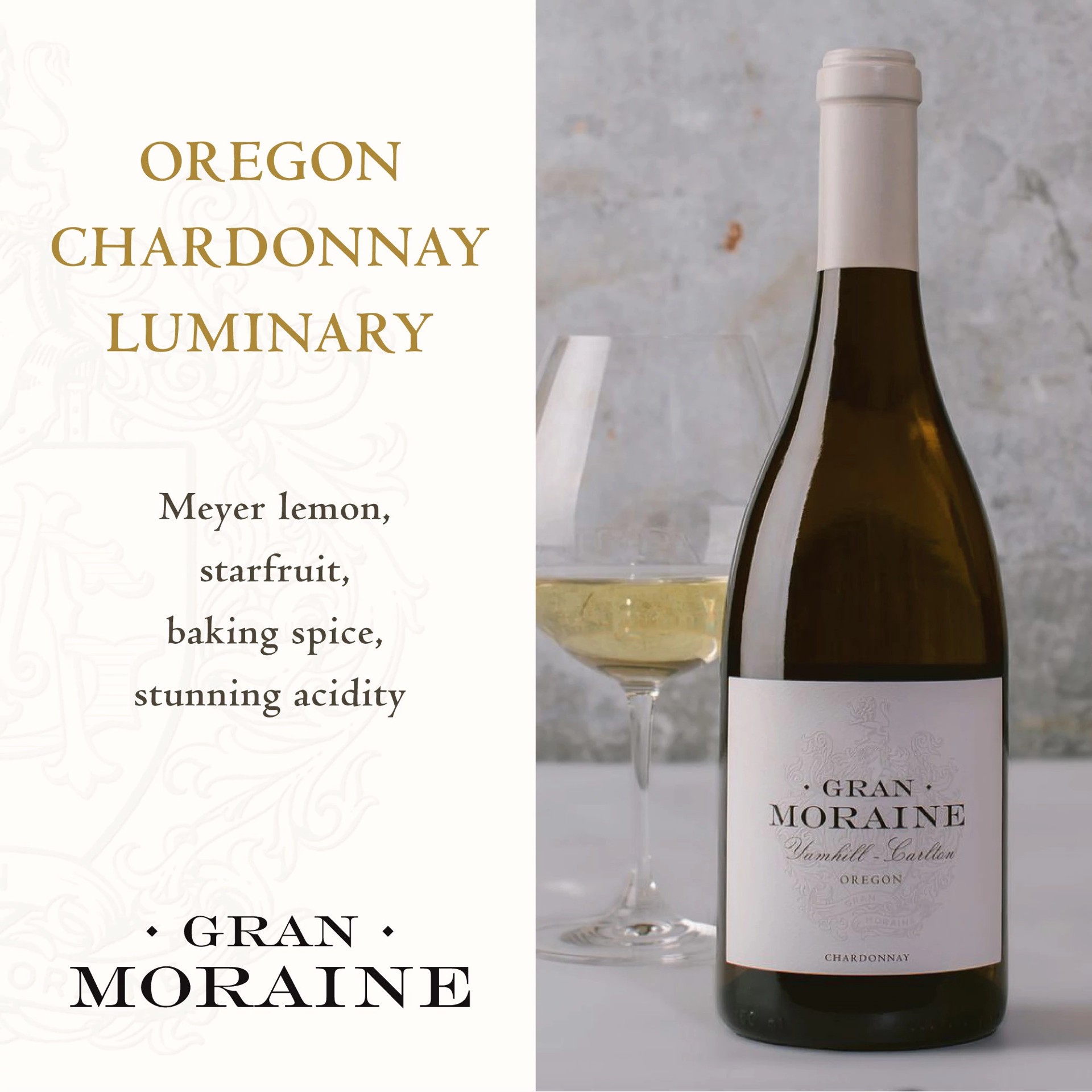 slide 2 of 3, Gran Moraine Yamhill-Carlton Chardonnay White Wine, 750ml, 750 ml