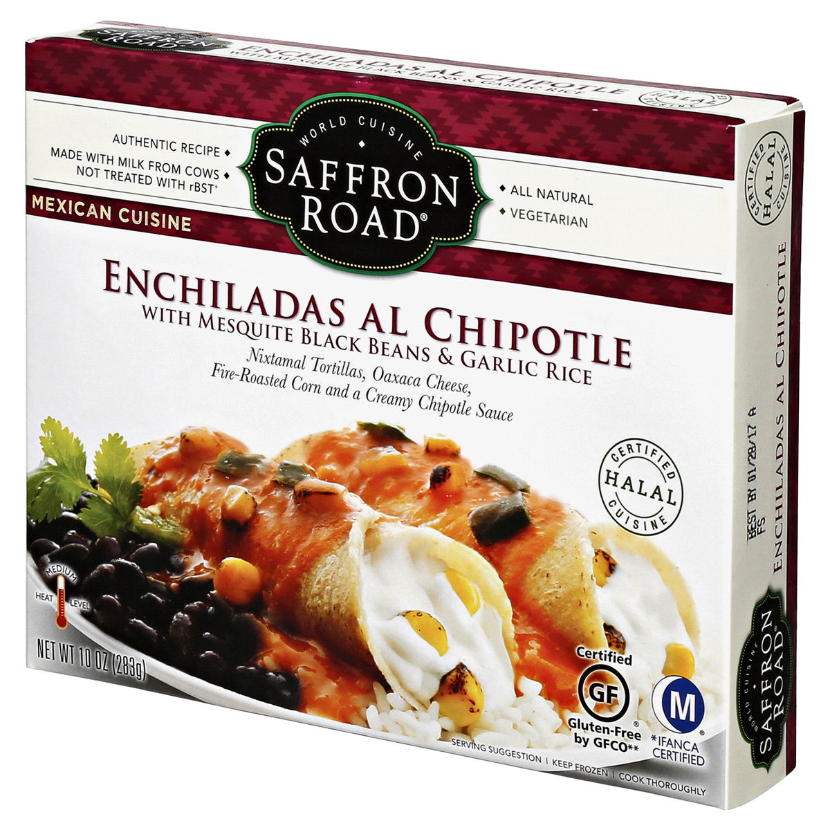 slide 2 of 6, Saffron Road Chipotle Meal Enchiladas, 10 oz