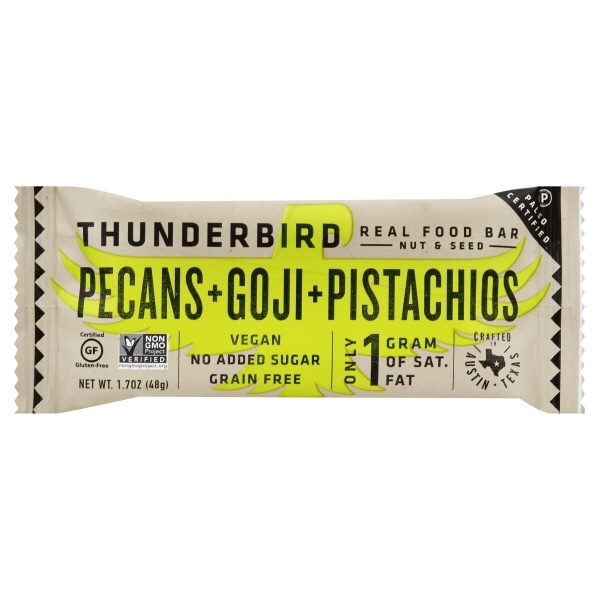 slide 1 of 1, Thunderbird Pecan Goji And Pistachio Bar, 1.7 oz