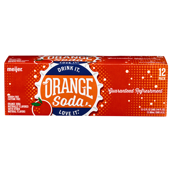 slide 1 of 2, Meijer Orange Soda Cans, 12 ct