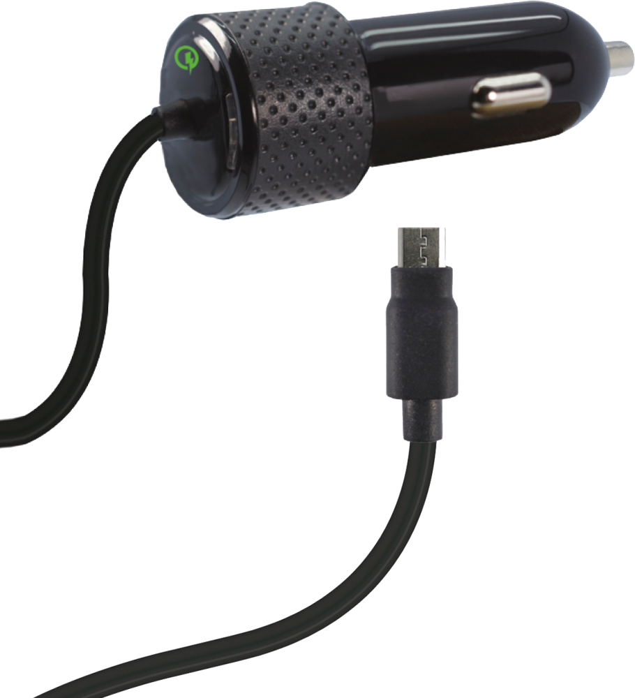 slide 1 of 2, Zgear 28.8-Watt 2.4-Amp Adaptive Fast Charging Car Charger For Micro Usb - Black, 1 ct