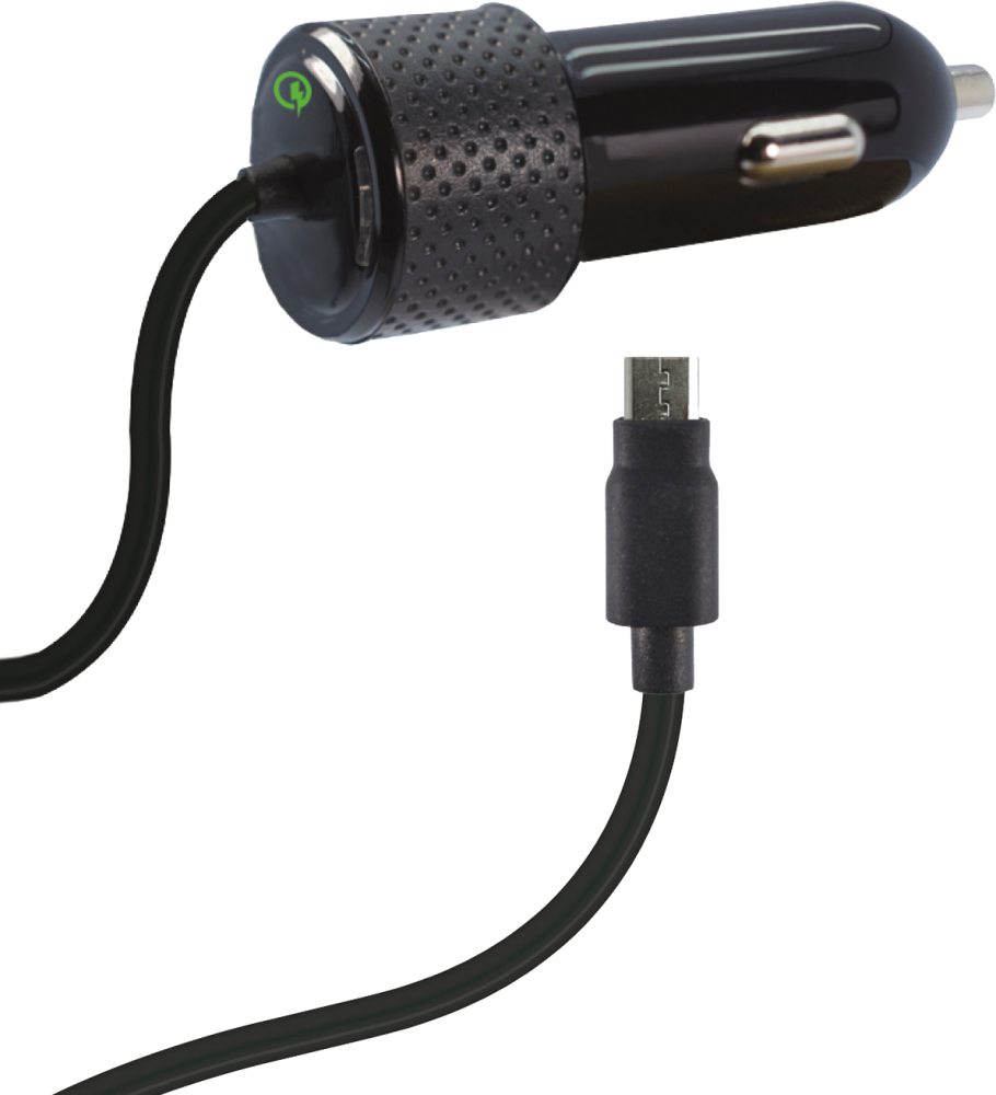 slide 1 of 1, Z GEAR 28.8-Watt 2.4-Amp Adaptive Fast Charging Car Charger for Micro USB - Black, 1 ct