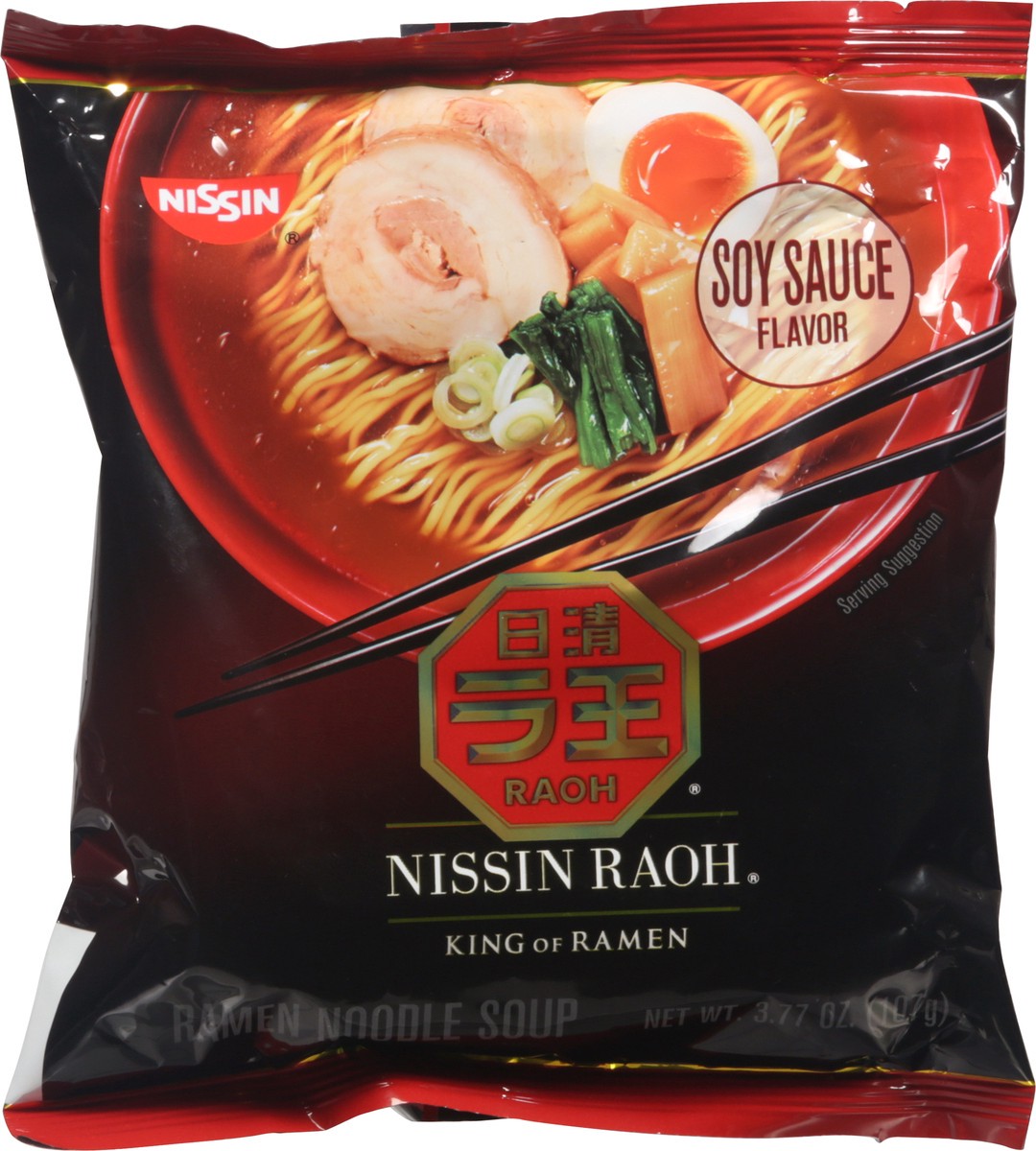 slide 4 of 9, Nissin Raoh Soy Sauce Flavor Ramen Noodle Soup 3.77 oz, 3.77 oz