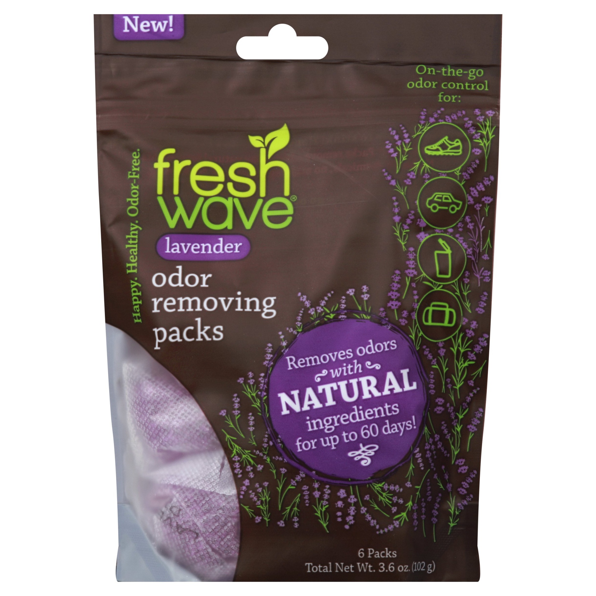 slide 1 of 5, Fresh Wave Lavender Odor Removing Packs, 6 ct