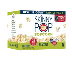 SkinnyPop Family Pack Sea Salt Popcorn 12 - 2.8 oz Bags