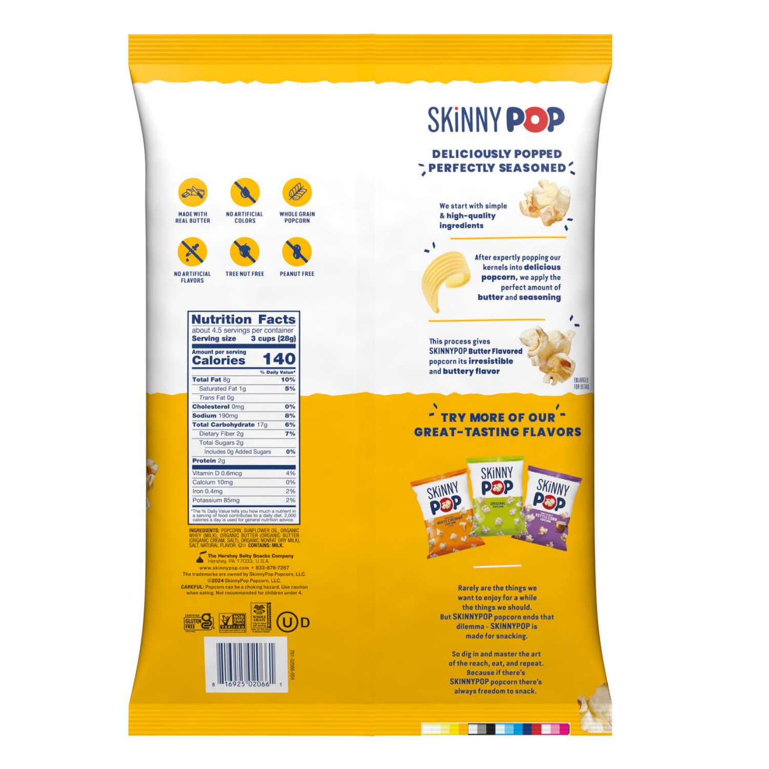 slide 2 of 2, SkinnyPop Butter Popcorn 4.4 oz, 4.4 oz