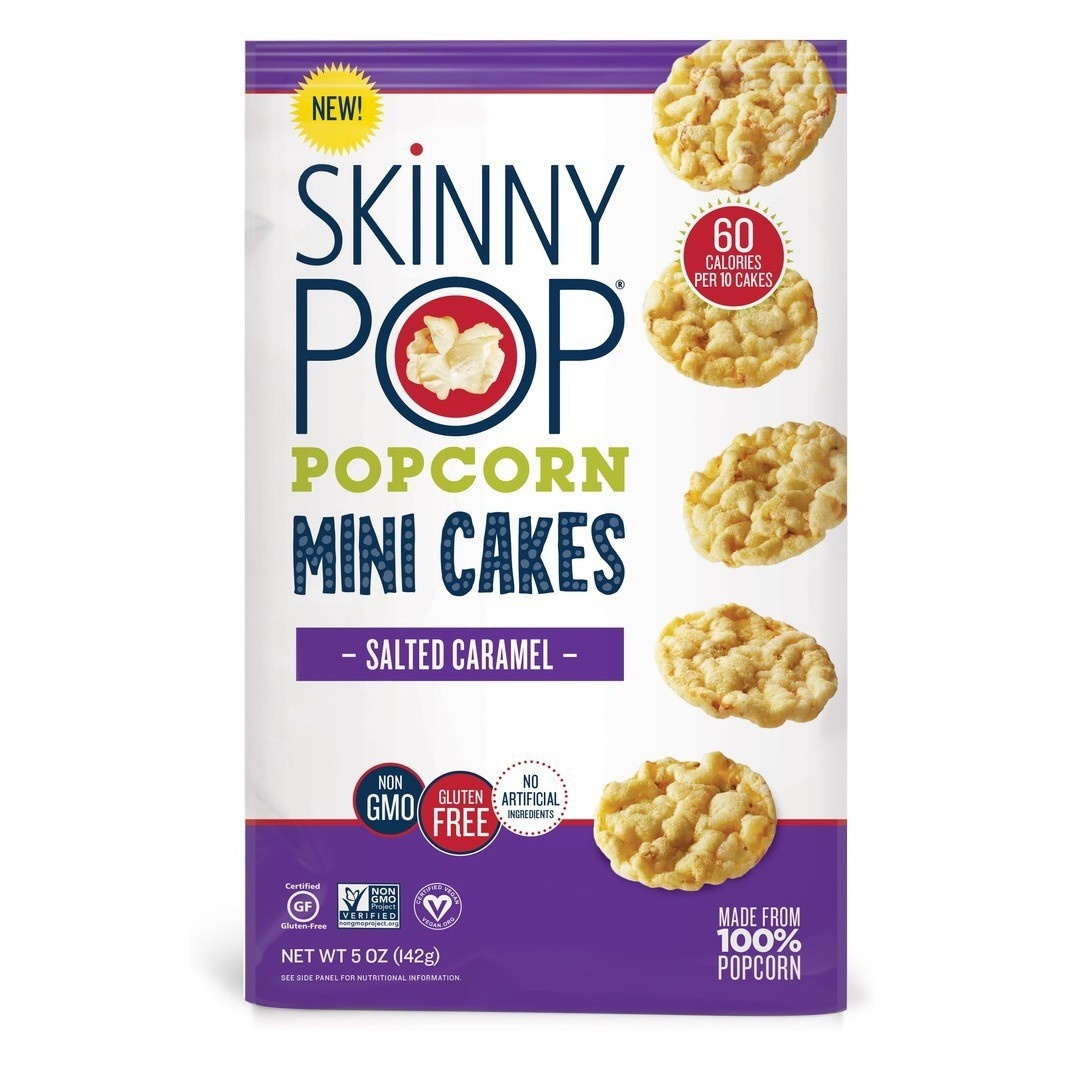 slide 1 of 3, SkinnyPop Salted Caramel Popcorn Mini Cakes, 5 oz