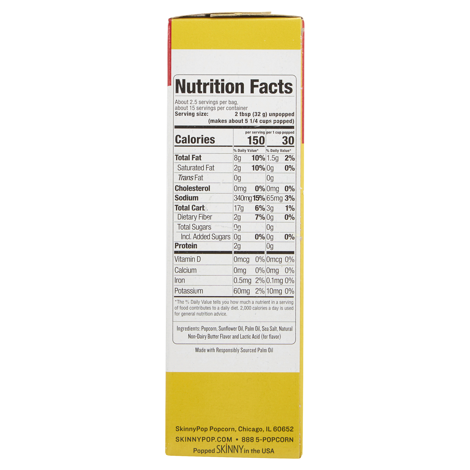 slide 3 of 3, SkinnyPop Microwave Bags Butter Flavor Popcorn 6 ea, 6 ct