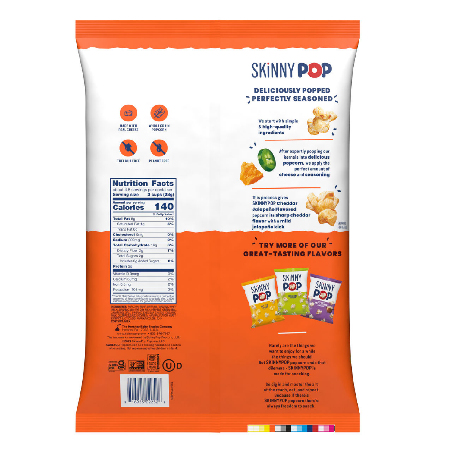 slide 2 of 2, SkinnyPop Cheddar Jalapeño Popcorn 4.4oz, 4.4 oz