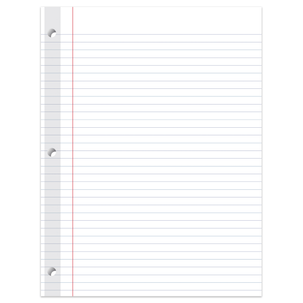 slide 2 of 3, Office Depot® Brand Reinforced Filler Paper, 8"" x 10-1/2"", College Ruled, White, Pack Of 100 Sheets, 100 ct