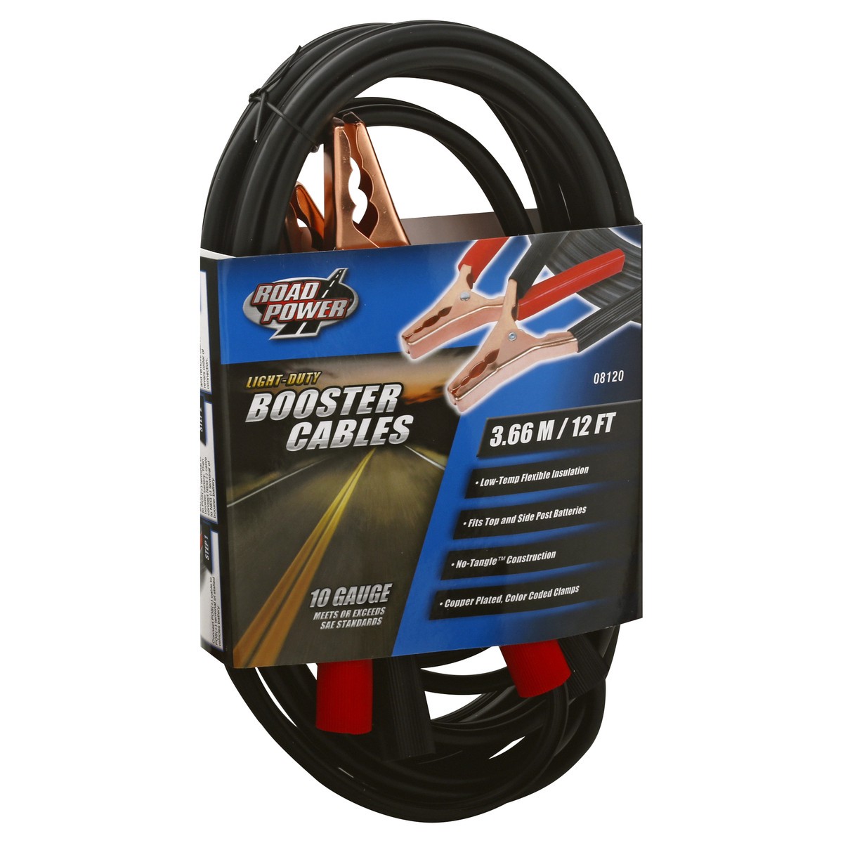 slide 3 of 9, Road Power Light-Duty 12 Feet Booster Cables 1 ea, 1 ct