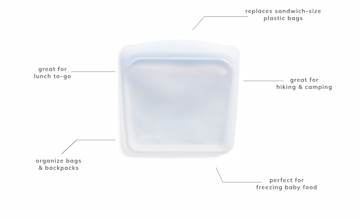 slide 2 of 5, STASHER SANDWICH: Rainbow Green, 28 fl oz