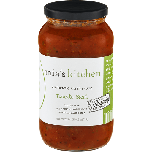 slide 2 of 18, Mia's Kitchen Tomato Basil Pasta Sauce, 25.5 oz