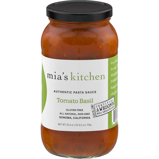 slide 3 of 18, Mia's Kitchen Tomato Basil Pasta Sauce, 25.5 oz