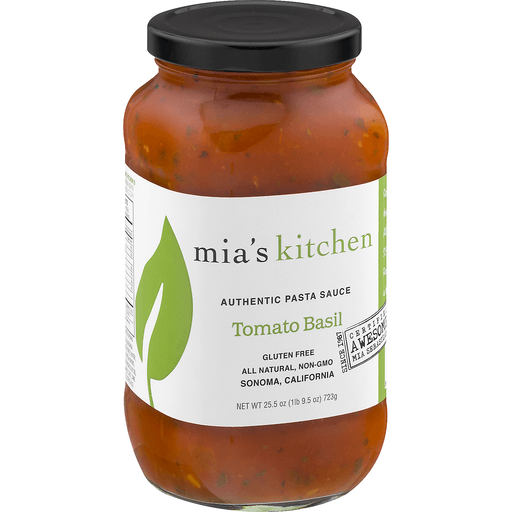 slide 4 of 18, Mia's Kitchen Tomato Basil Pasta Sauce, 25.5 oz