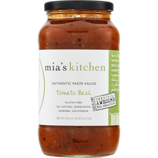 slide 6 of 18, Mia's Kitchen Tomato Basil Pasta Sauce, 25.5 oz
