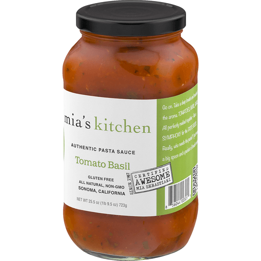 slide 7 of 18, Mia's Kitchen Tomato Basil Pasta Sauce, 25.5 oz