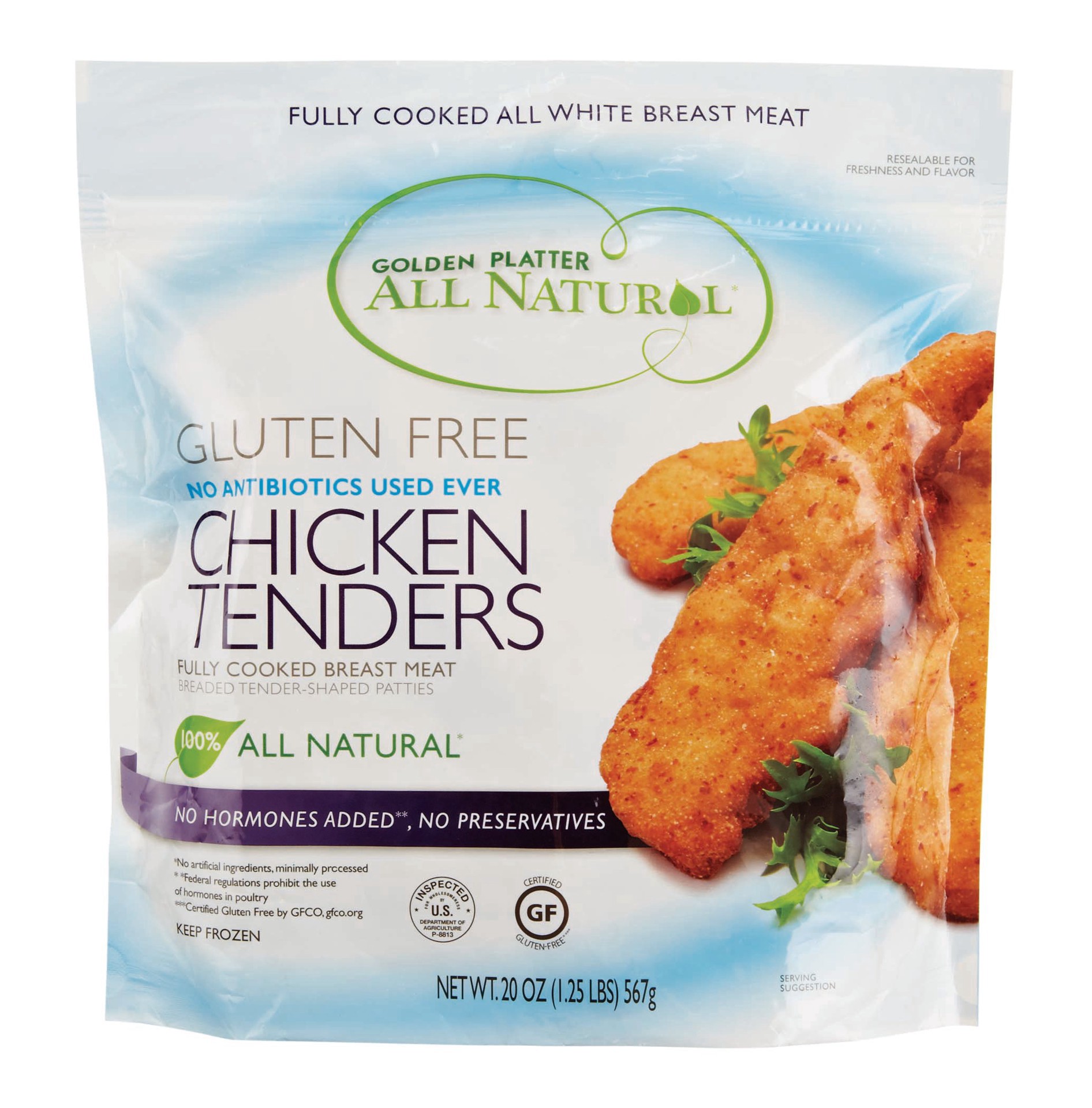 slide 1 of 1, Golden Platter Gluten Free Breaded Chicken Tenders, 20 oz