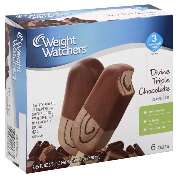 slide 1 of 1, Weight Watchers Divine Triple Chocolate Ice Cream Bars, 6 ct