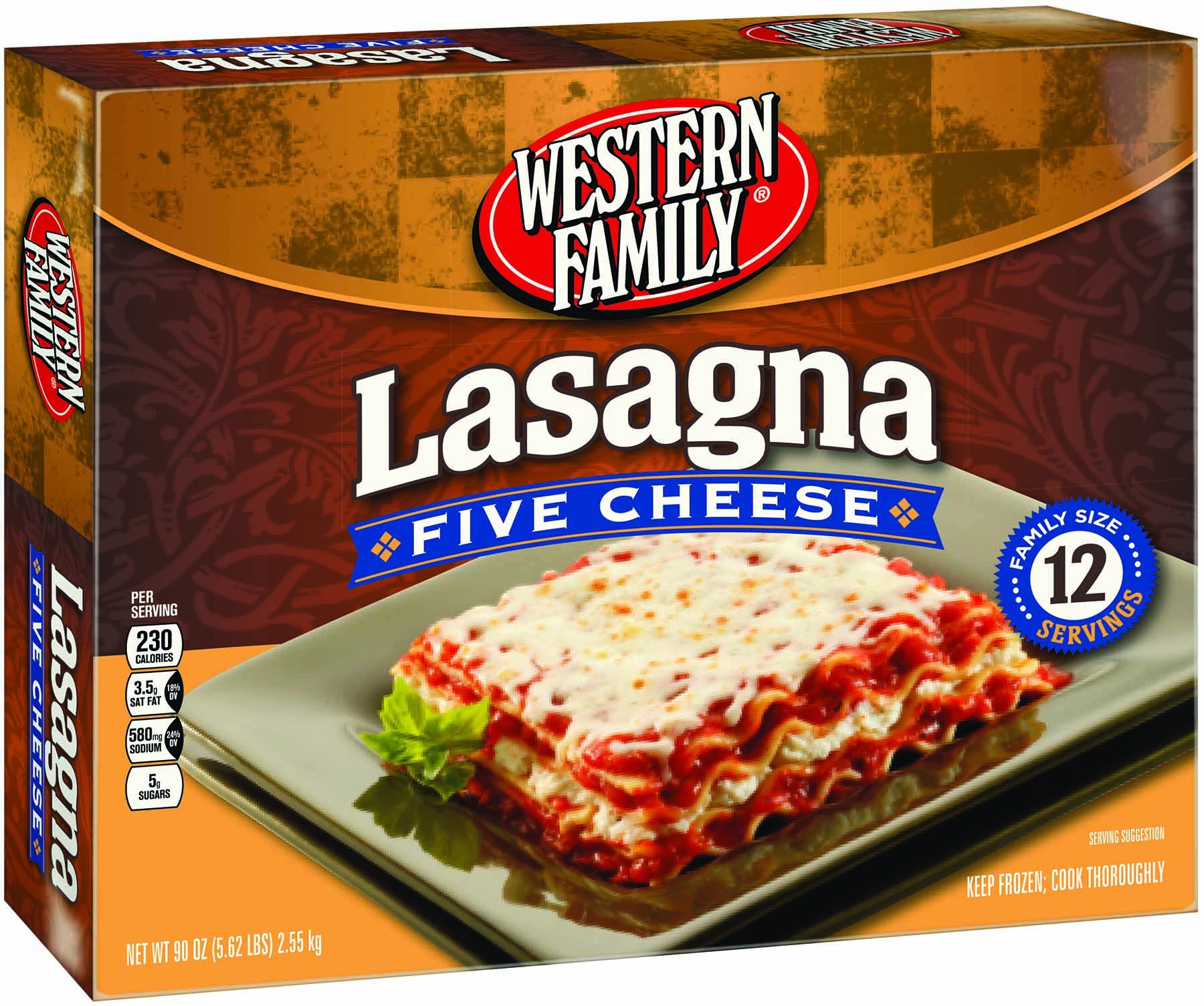 slide 1 of 1, Western Family Lasagna Five Cheese, 90 oz