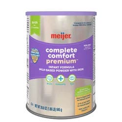 Meijer Value Size Complete Comfort Baby Formula Powder With Iron, Non-Gmo, Easy To Digest, 29.8 Oz