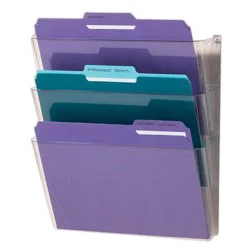 Office Depot® Brand Single Wall Pockets, Letter Size, Clear, Pack Of 3