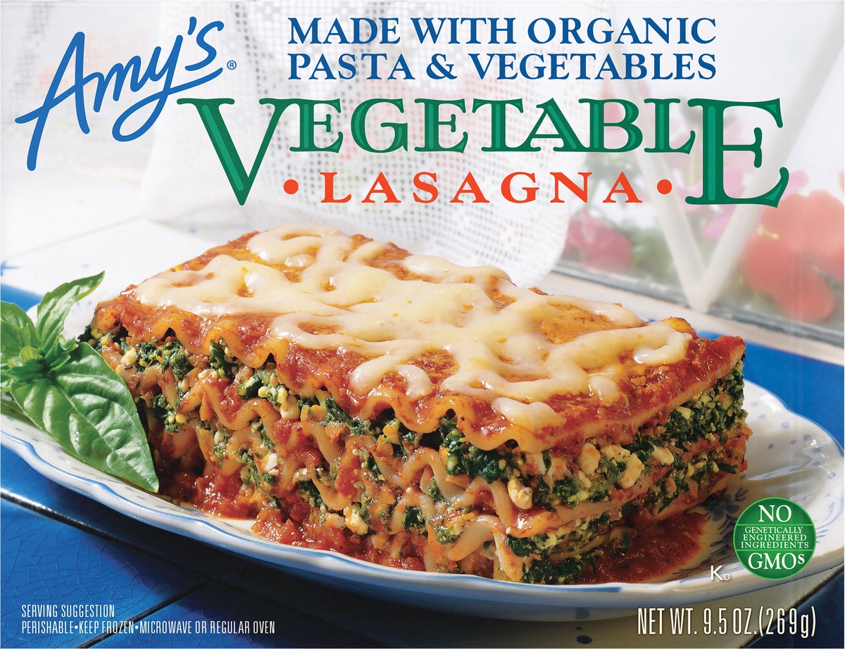 slide 4 of 4, Amy's Kitchen Vegetable Lasagna, 9.5 oz