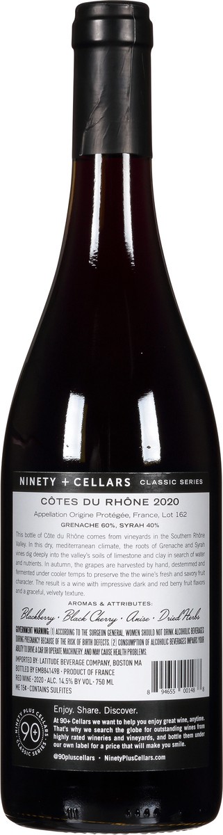 slide 6 of 9, 90+ Cellars France Lot 162 Cotes du Rhone 750 ml, 750 ml
