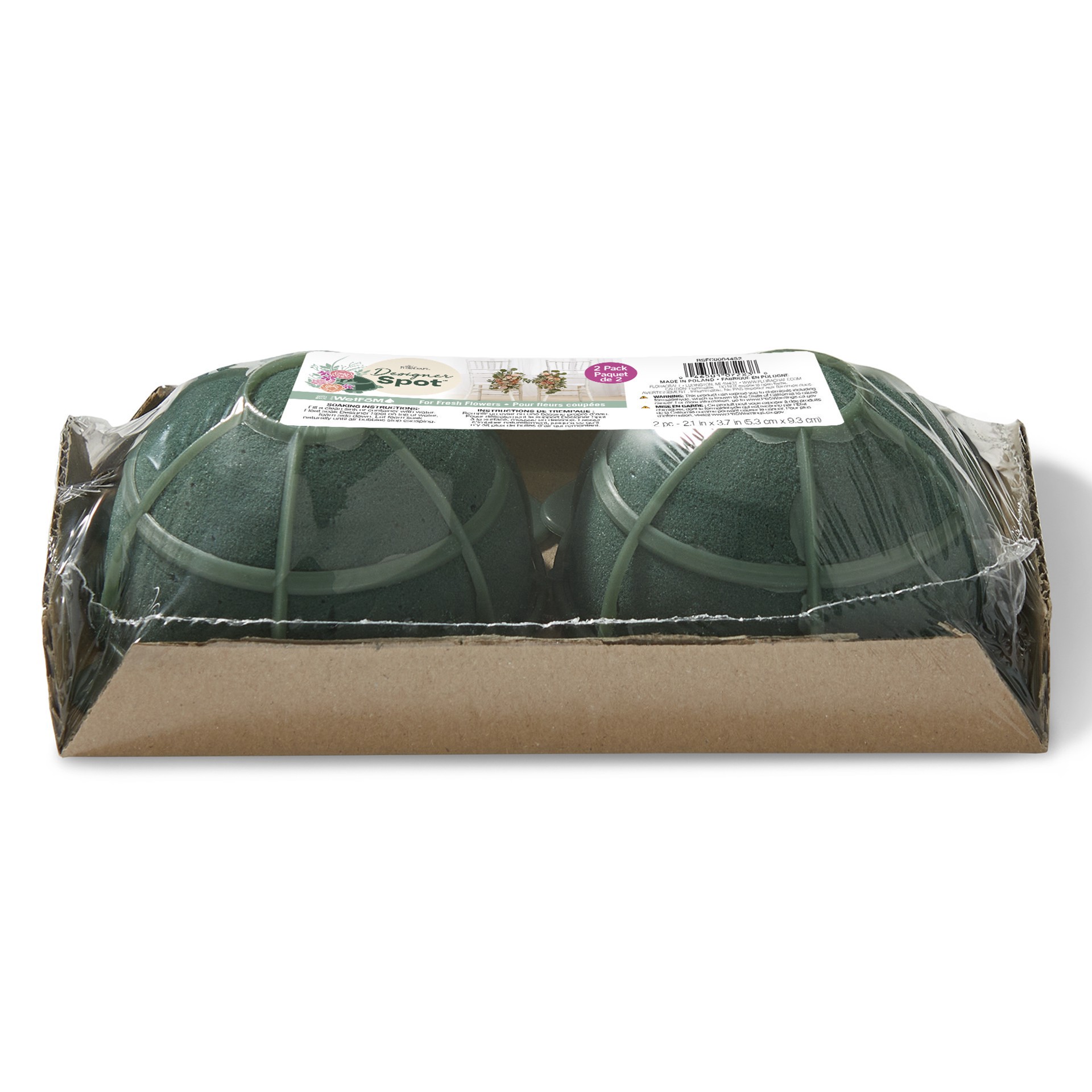 slide 11 of 12, Floracraft 2" Green Artesia Wetfōm Designer Spot, 2ct., 2 ct