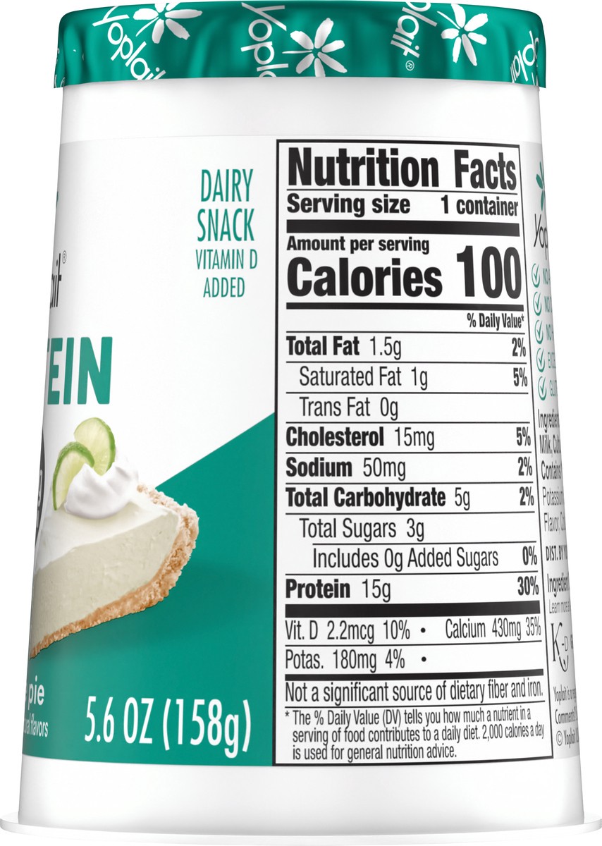 slide 8 of 13, Yoplait Protein Yogurt Cultured Dairy Snack Cup, Key Lime Pie Flavored, Gluten Free Protein Snacks, 5.6 oz, 5.6 oz