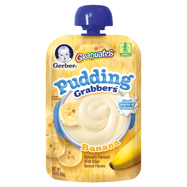 slide 1 of 1, Gerber Graduates Banana Pudding Grabbers, 3.5 oz