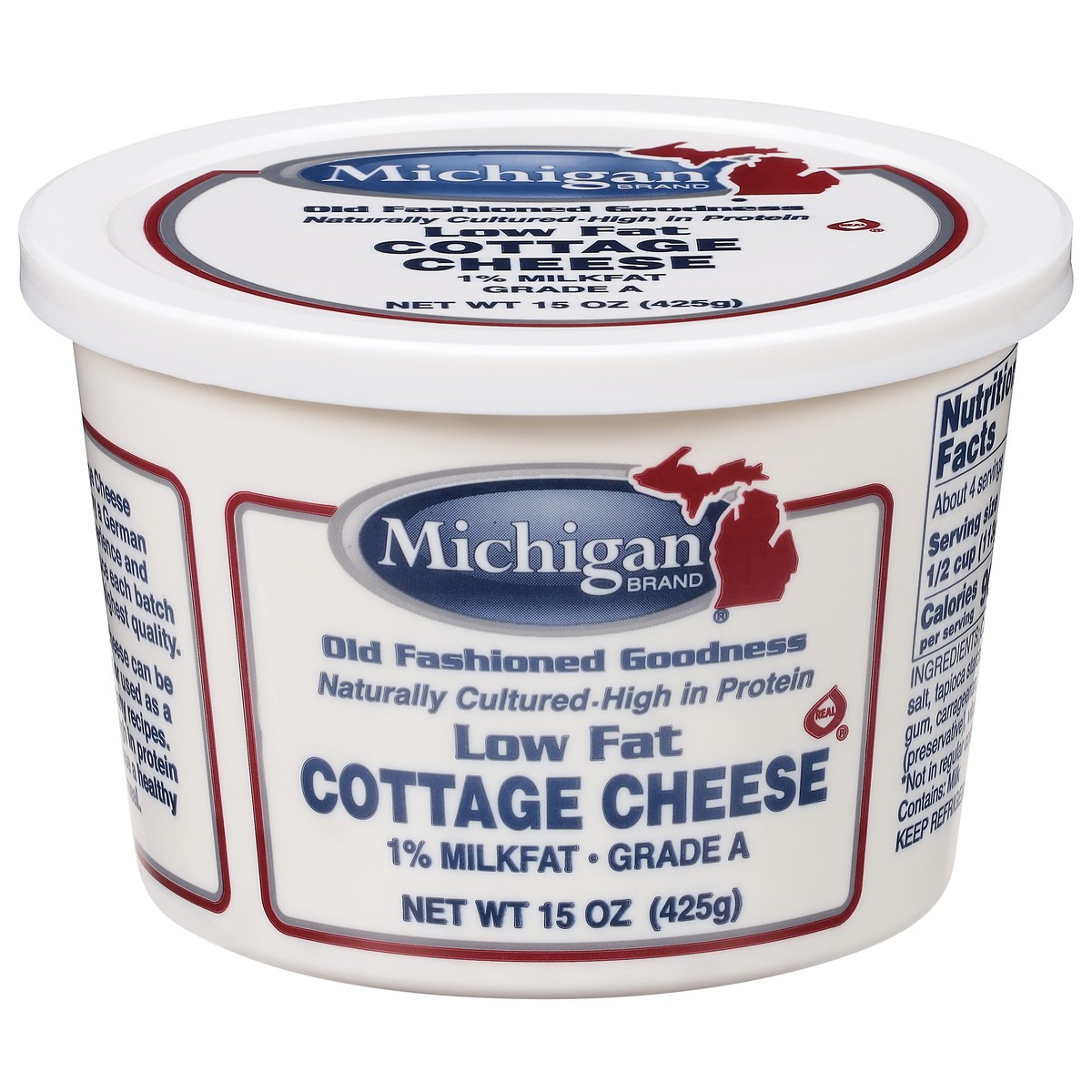 slide 1 of 10, Michigan Brand 1% Milkfat Low Fat Cottage Cheese 15 oz, 15 oz